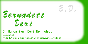 bernadett deri business card