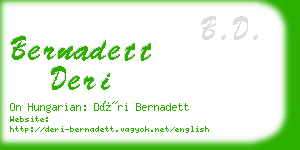 bernadett deri business card